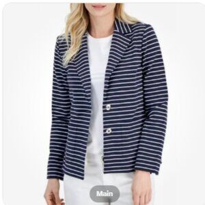 Nautica Women's Nautical Navy Blue Stripe  Blazer NWT Sz M